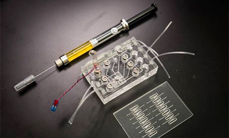 un laboratotio en una aguja